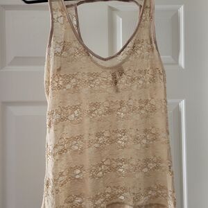 Eyeshadow Lace Cream Tank Top